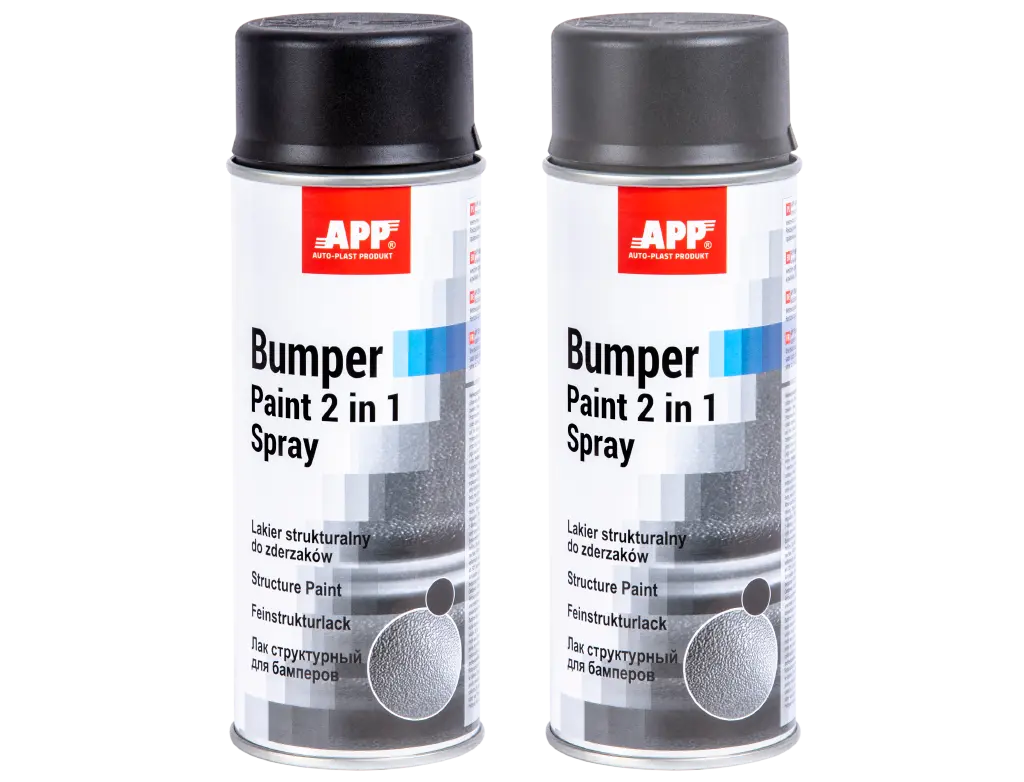 [020811] Peinture structurante pour plastique APP Bumper Paint 2 in 1 Spray 400ml (Noir)