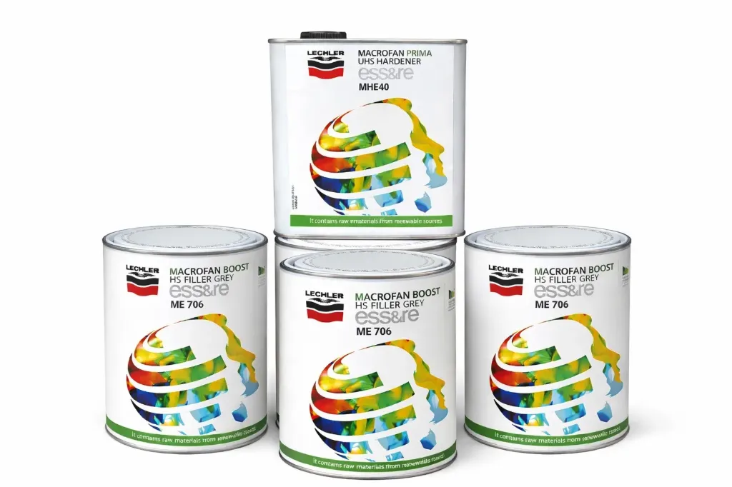 Lot 4 Pack Apprêt LECHLER Macrofan BOOST Gamme ESSERE  ME-702-06-10 HS Filler Gris, Noir ou Blanc Garnissant 5:1 Total 12L (Gris, Gris, Gris, Gris, Rapide)