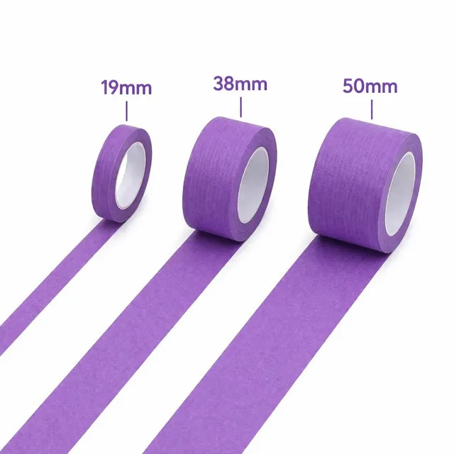 Ruban de masquage Violet 60° Rouleau de 19/38 ou 50mm X50m par carton (19mmX50M 52-Rouleaux)