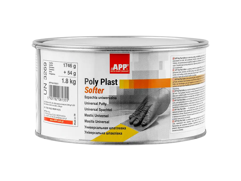 [010551]  Mastic Jaune Universel APP Poly Plast Softer 1,8 Kg + durcisseur 