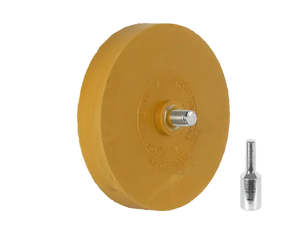 Disque en gomme pour enlever rapidement les traces de colles et adhésifs (avec adaptateur) APP TOFIK