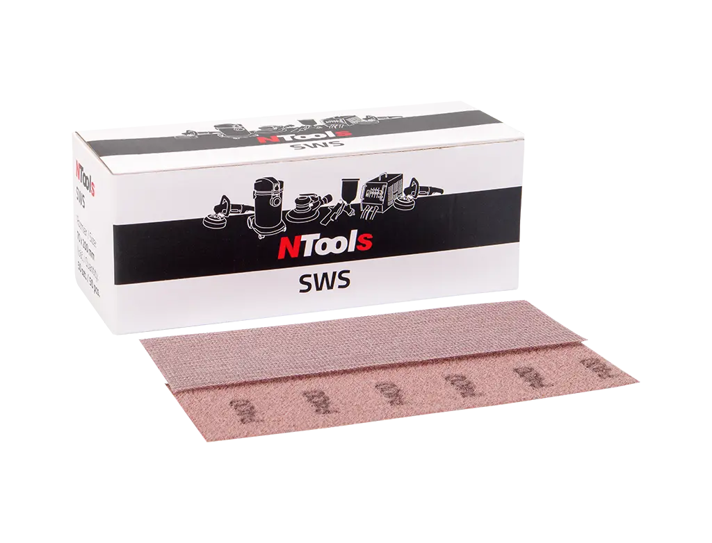 [40SWS080] Bandes Abrasives Velcro-filet NTools SWS 70X198mm (50 Pièces) (P80)