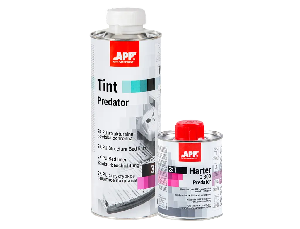 [050702] PREDATOR Revêtement de protection pour teinte structurée polyuréthane bi-composant APP 3:1 600 ml + 200 ml A Teinter
