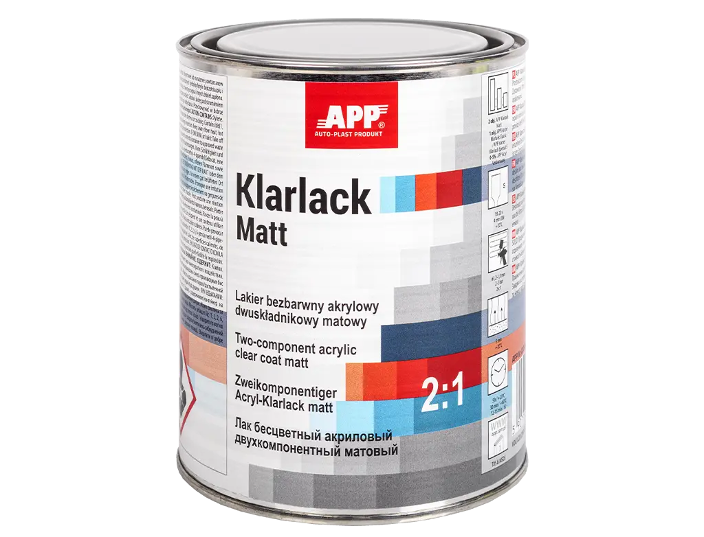 [020180-020360] Vernis Mat APP Klarlack-Matt 1L+Durcisseur 0,50L 2:1 (Normal)