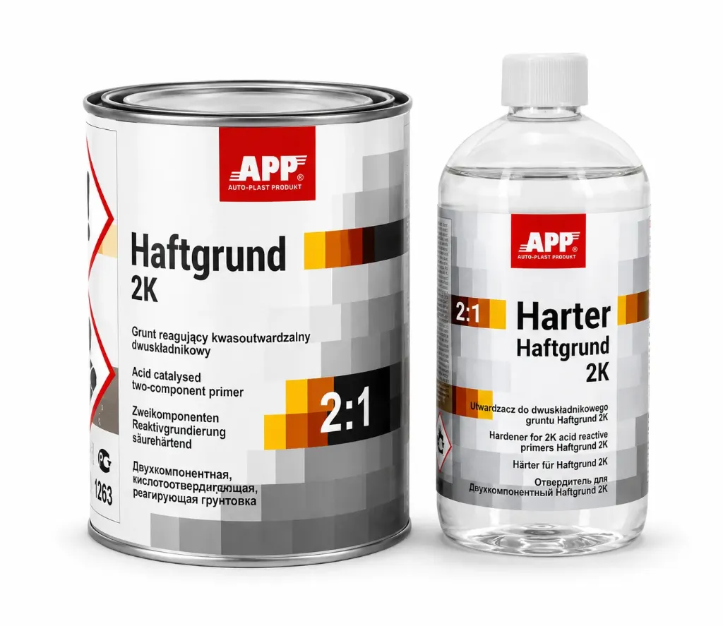 Pack Apprêt Phosphatant GRIS Pistolable + Durcisseur  Haftgrund 2K-2:1 1.5L