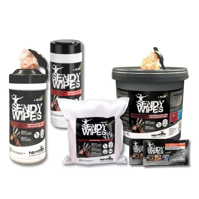 SENDY WIPES Lingettes humidifiées extra forte sans rinçage pour les mains NETTUNO